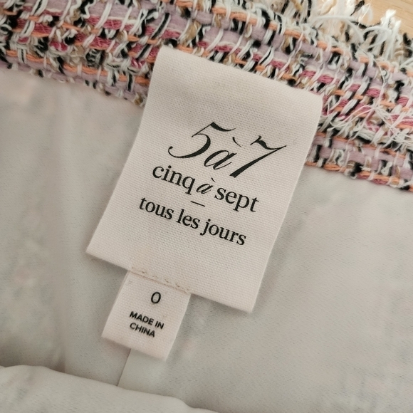 5 a 7 Cinq a Sept Pink Coronado Tweed High Rise Shorts Clueless 90s Y2K - Picture 11 of 13